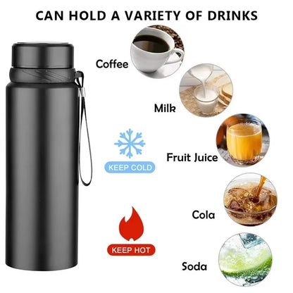 1L Stainless Steel In-vehicle Thermos Water Bottle Keep Cold and Hot Water Bottle Thermos for Water Tea Vacuum Flasks