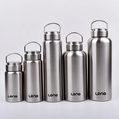 1pc Large Capacity Stainless Steel Sport Water Bottle Single-layer Rugged Water Cup Metal Flask Drinkware Camping Sports Gym