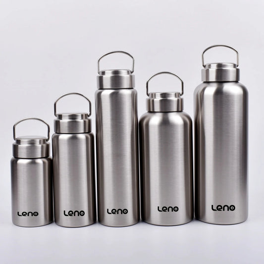 1pc Large Capacity Stainless Steel Sport Water Bottle Single-layer Rugged Water Cup Metal Flask Drinkware Camping Sports Gym