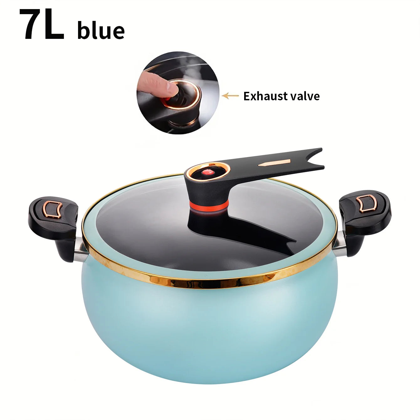 1 Piece Chubby Micro-Pressure Pot Household 7L Large Capacity 26cm Stew Pot Multi-Functional Non-Stick Pot Induction Cooker Gas Suitable
