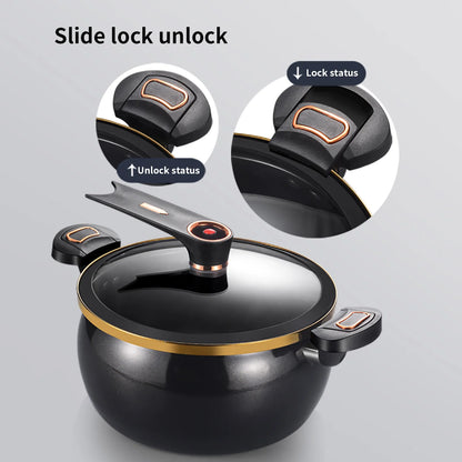 1 Piece Chubby Micro-Pressure Pot Household 7L Large Capacity 26cm Stew Pot Multi-Functional Non-Stick Pot Induction Cooker Gas Suitable