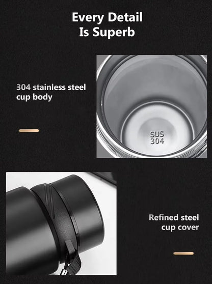 1L Stainless Steel In-vehicle Thermos Water Bottle Keep Cold and Hot Water Bottle Thermos for Water Tea Vacuum Flasks