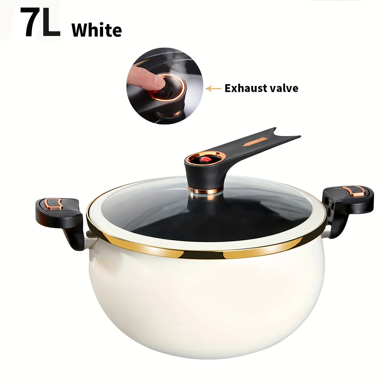 1 Piece Chubby Micro-Pressure Pot Household 7L Large Capacity 26cm Stew Pot Multi-Functional Non-Stick Pot Induction Cooker Gas Suitable