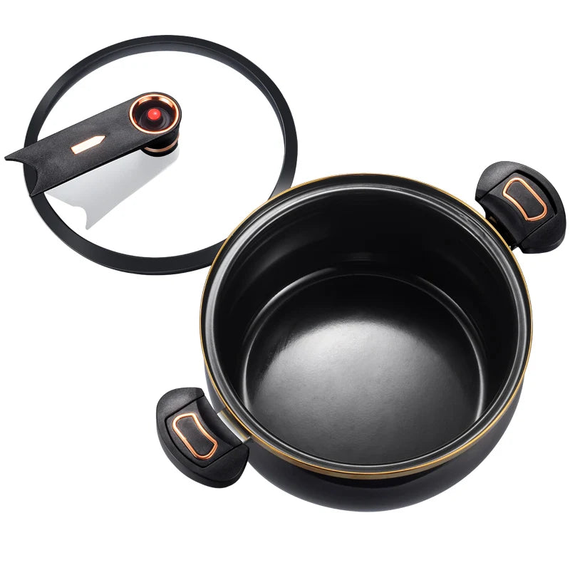 1 Piece Chubby Micro-Pressure Pot Household 7L Large Capacity 26cm Stew Pot Multi-Functional Non-Stick Pot Induction Cooker Gas Suitable