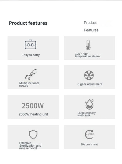 2500W Steam Cleaner High temperature Jet Washer Range Hood for Kitchen Air Conditioner Car Cleaning Machine Home Appliances