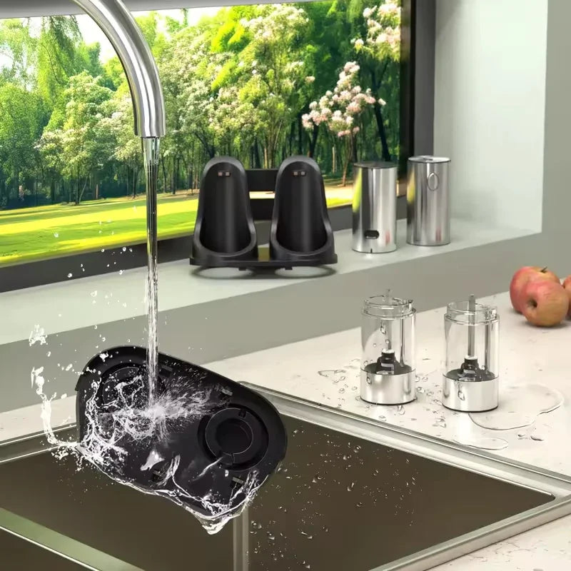 1/2 Pcs Electric Automatic Salt & Pepper Grinder With Spice Mill Storage Bins Kitchen Adjustable Grinding Tool